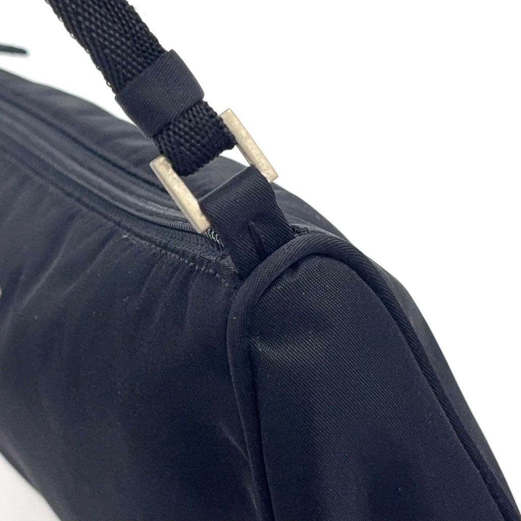 Prada Tessuto Nylon Black Mini Handbag Silver — view 9