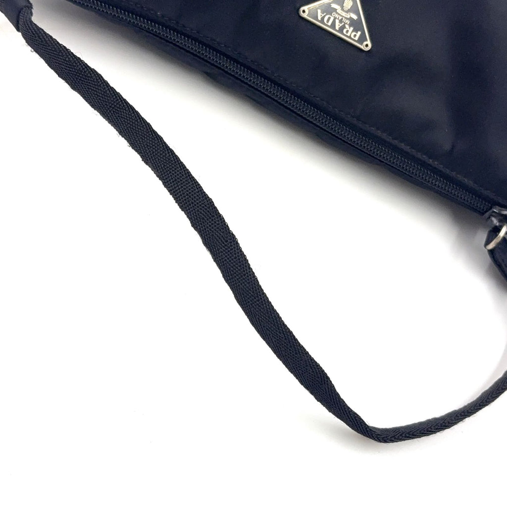Prada Tessuto Nylon Black Mini Handbag Silver — view 8