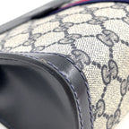 Gucci Sherry Line GG Supreme Vintage Leather Navy Light Gray Clutch — view 5