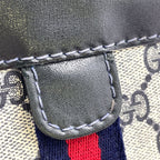 Gucci Sherry Line GG Supreme Vintage Leather Navy Light Gray Clutch — view 8
