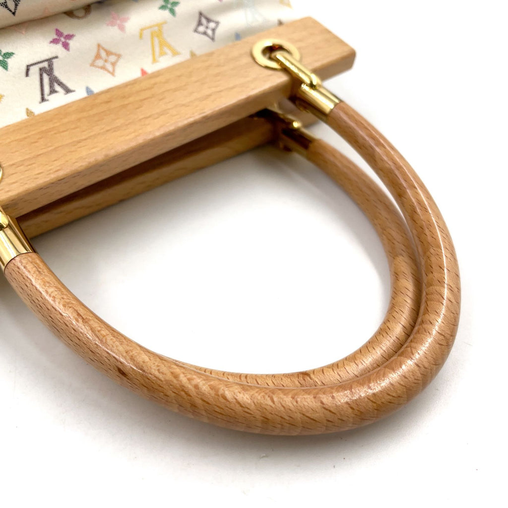 Louis Vuitton Satin Abelia Monogram Multicolor Leather Wood White Light Brown — view 5