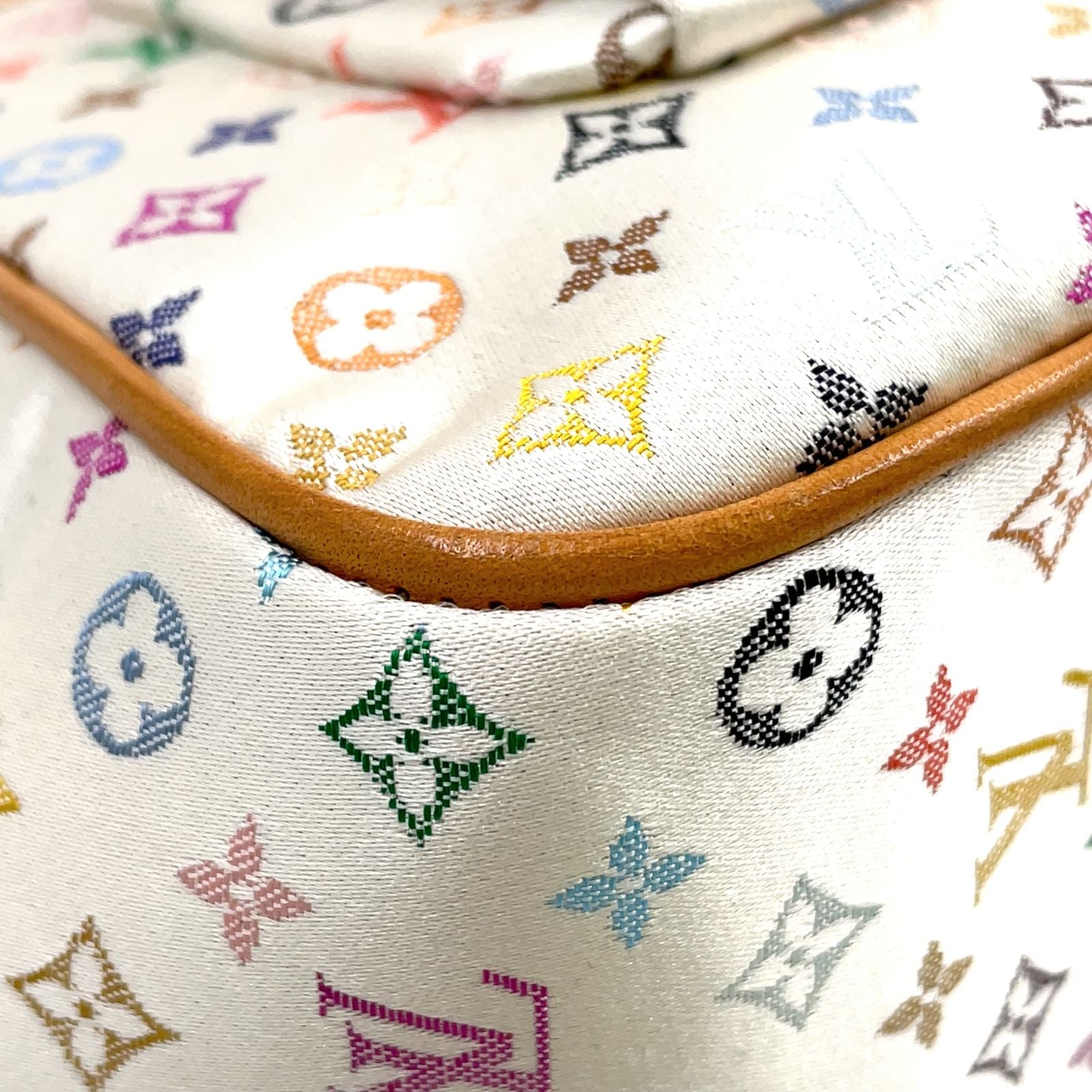 Louis Vuitton Satin Abelia Monogram Multicolor Leather Wood White Light Brown — view 9