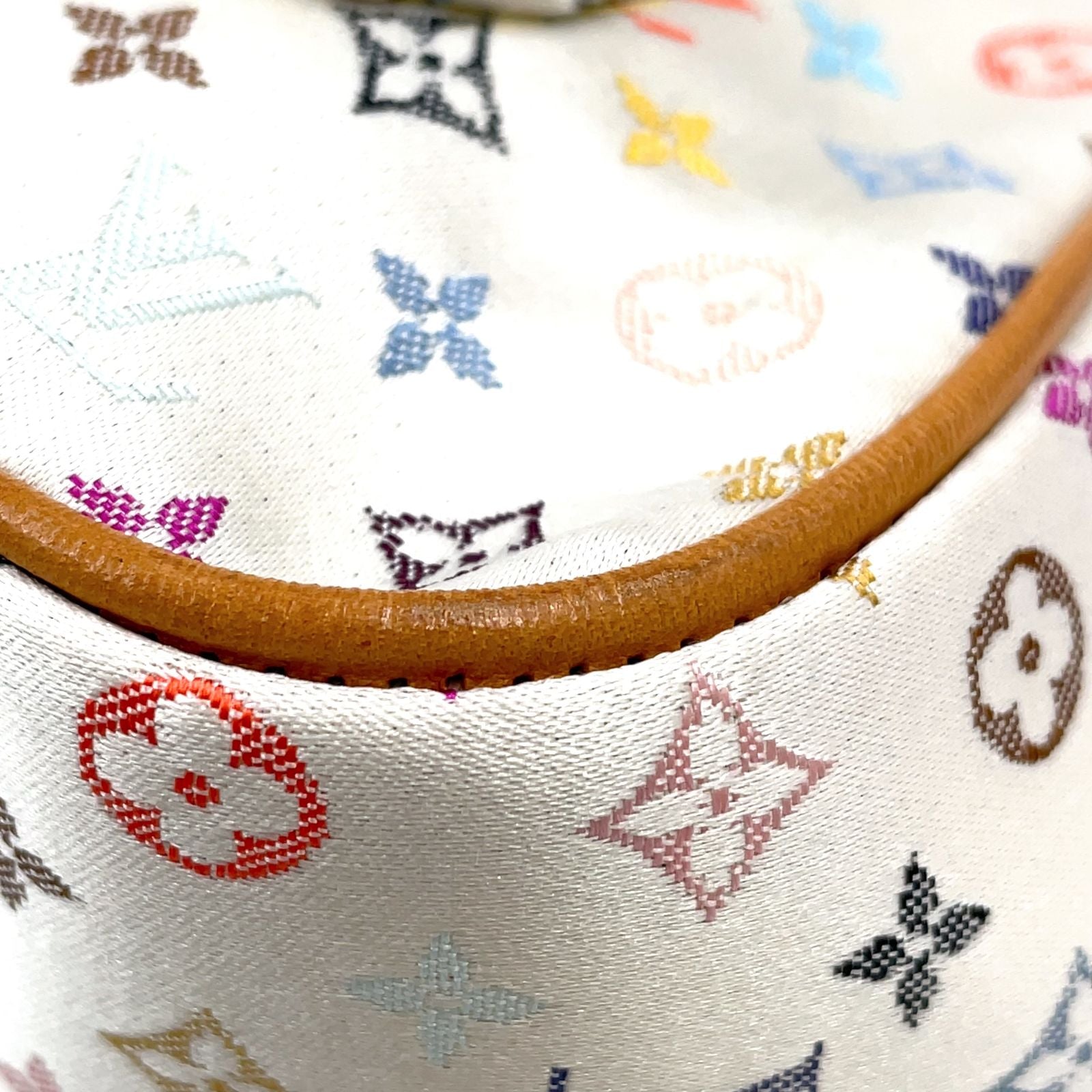 Louis Vuitton Satin Abelia Monogram Multicolor Leather Wood White Light Brown — view 8