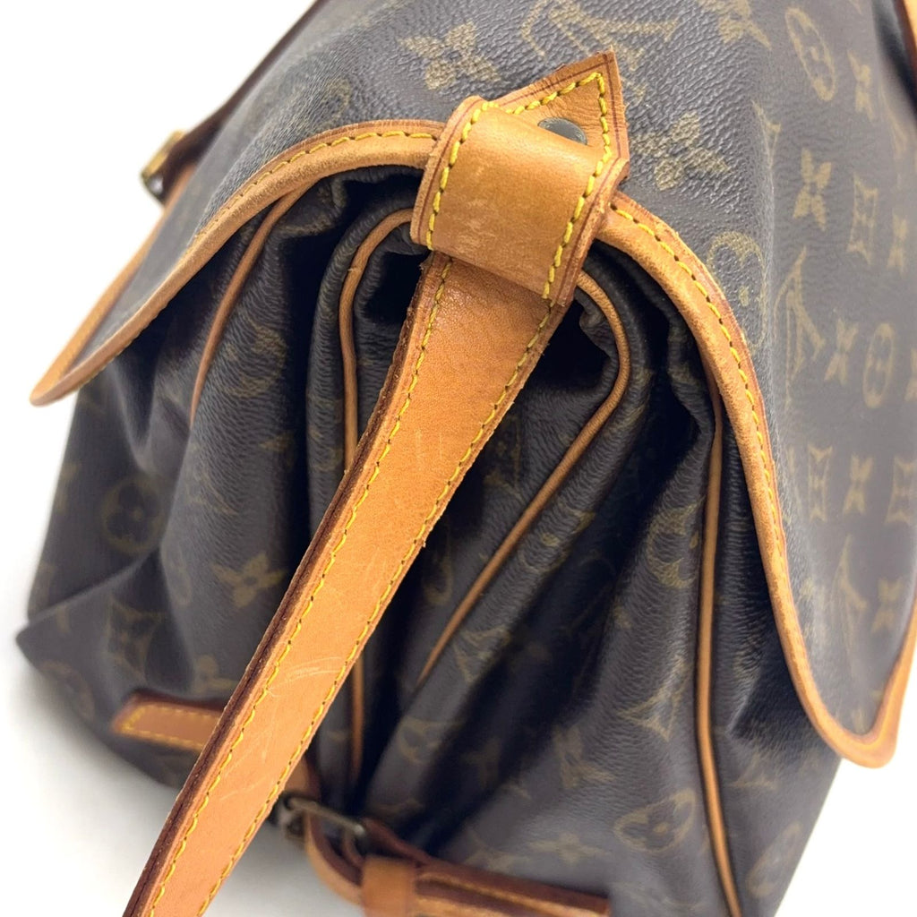 Louis Vuitton Saumur 35 Monogram Leather Brown Light Shoulder Bag Gold — view 7