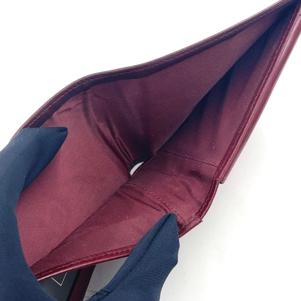 Dior Vintage Leather Bordeaux Bifold Wallet Gold — view 7