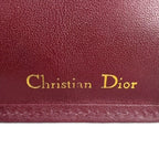 Dior Vintage Leather Bordeaux Bifold Wallet Gold — view 4