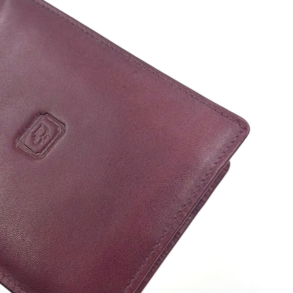 Dior Vintage Leather Bordeaux Bifold Wallet Gold — view 6