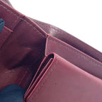 Dior Vintage Leather Bordeaux Bifold Wallet Gold — view 9