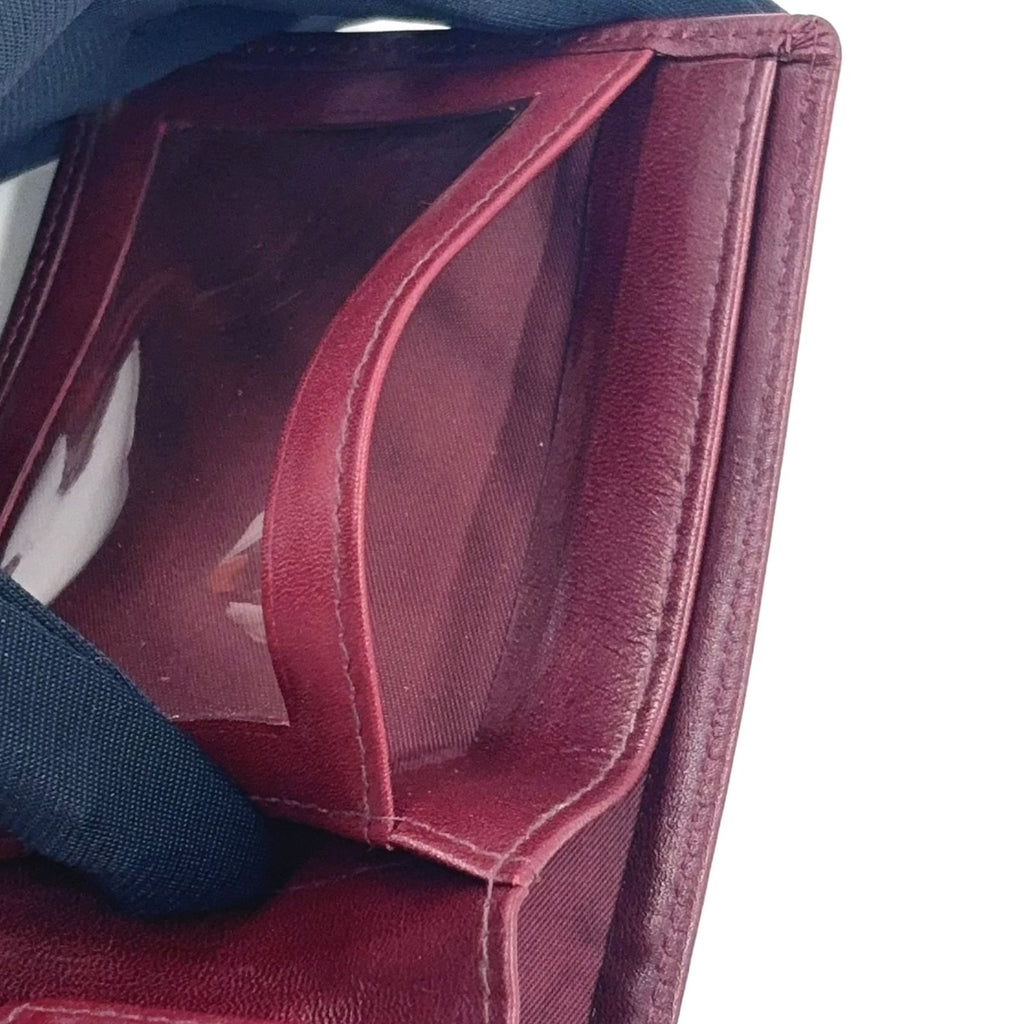 Dior Vintage Leather Bordeaux Bifold Wallet Gold — view 8
