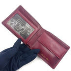 Dior Vintage Leather Bordeaux Bifold Wallet Gold — view 3