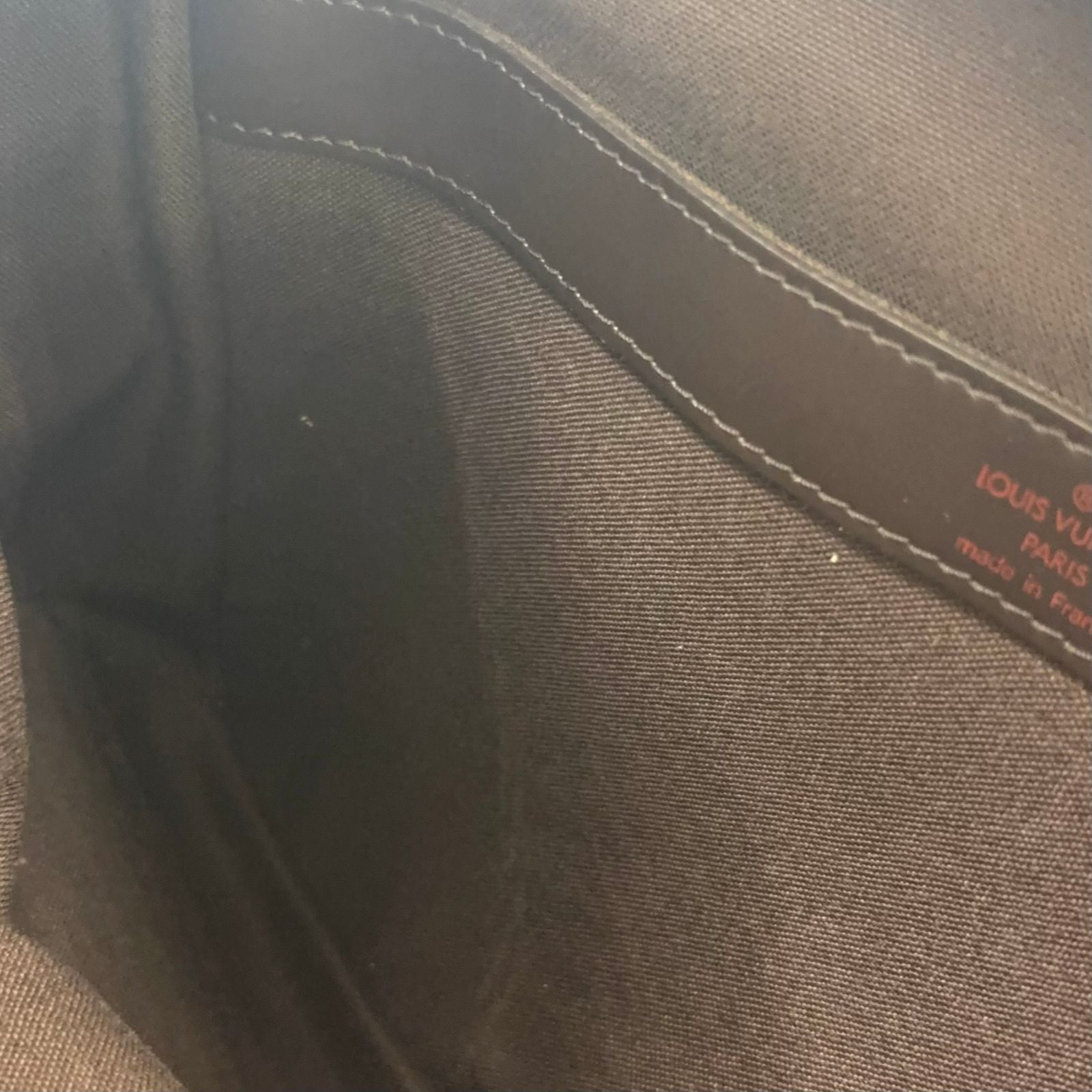 Louis Vuitton Naviglio Damier Ebene Leather Brown Shoulder Bag Gold — view 5