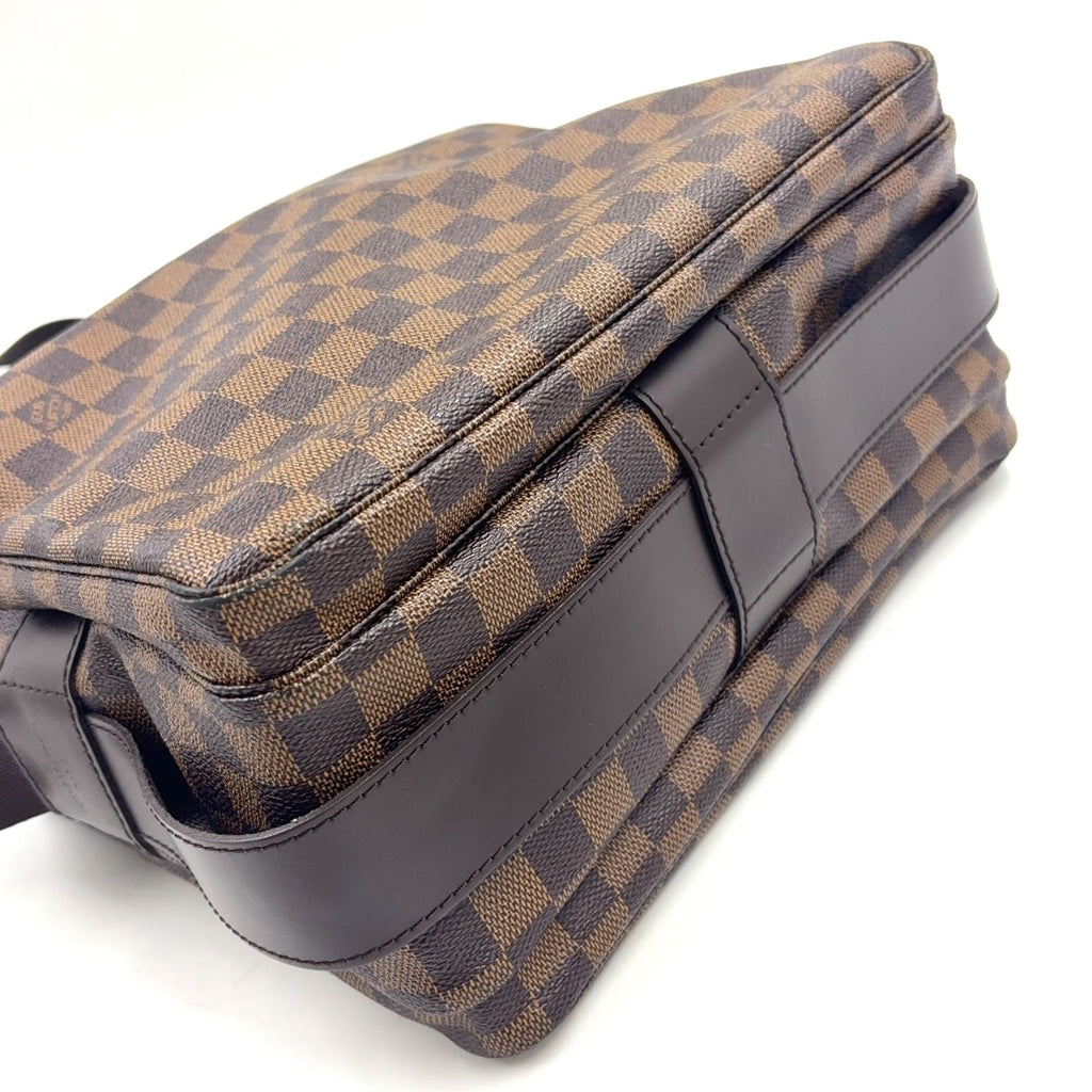 Louis Vuitton Naviglio Damier Ebene Leather Brown Shoulder Bag Gold — view 6