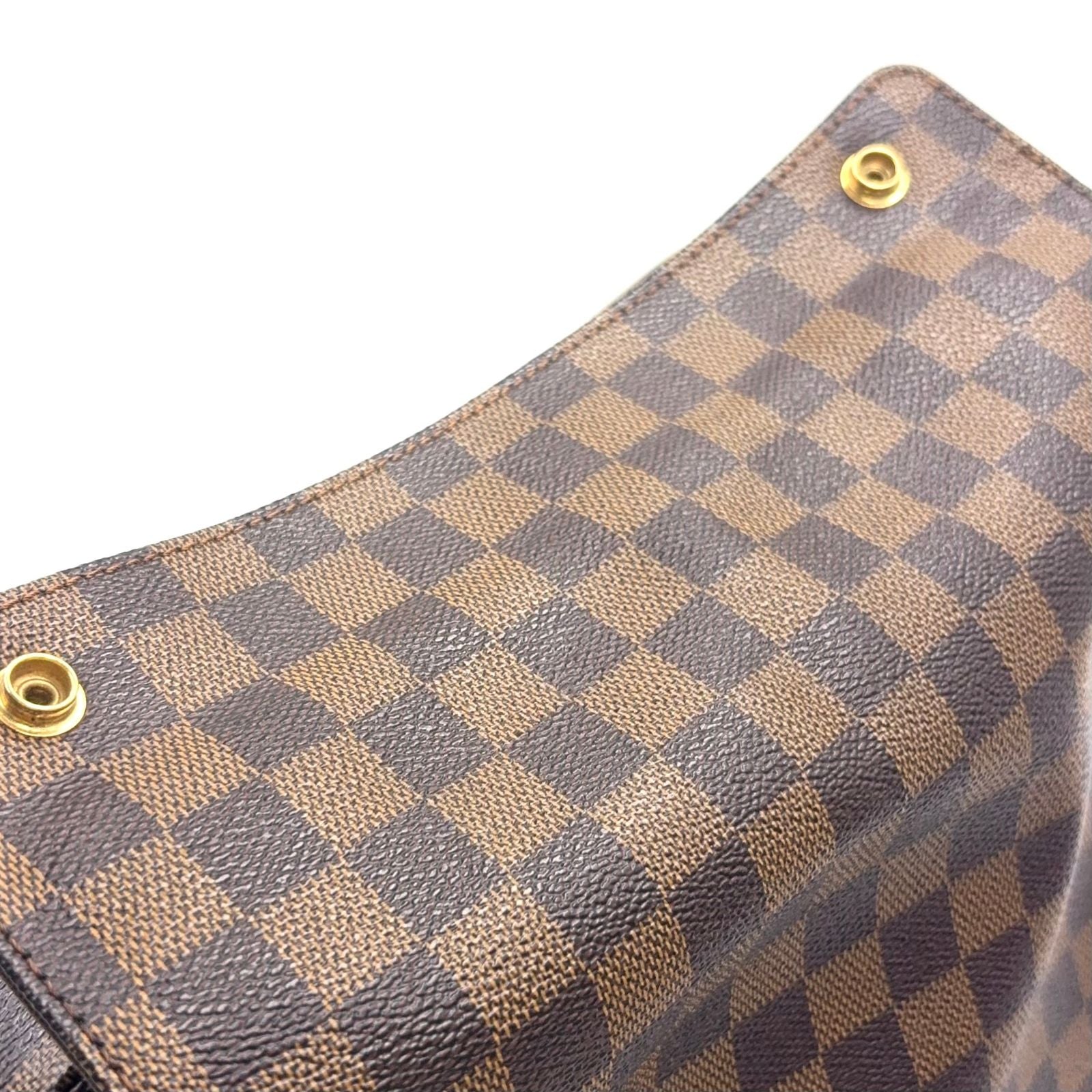 Louis Vuitton Naviglio Damier Ebene Leather Brown Shoulder Bag Gold — view 8