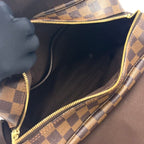 Louis Vuitton Naviglio Damier Ebene Leather Brown Shoulder Bag Gold — view 3
