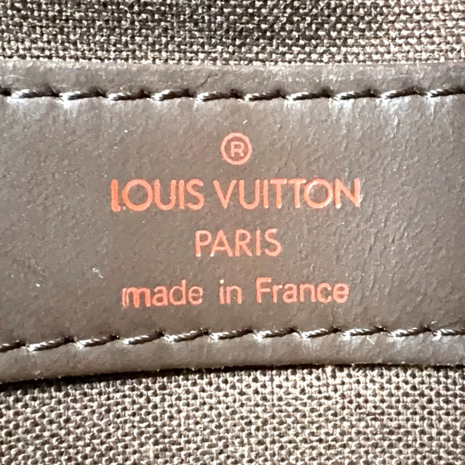 Louis Vuitton Naviglio Damier Ebene Leather Brown Shoulder Bag Gold — view 4