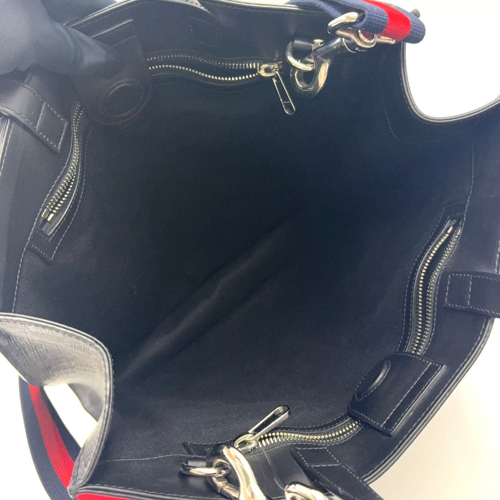 Gucci GG Supreme Leather Black Tote Silver — view 3