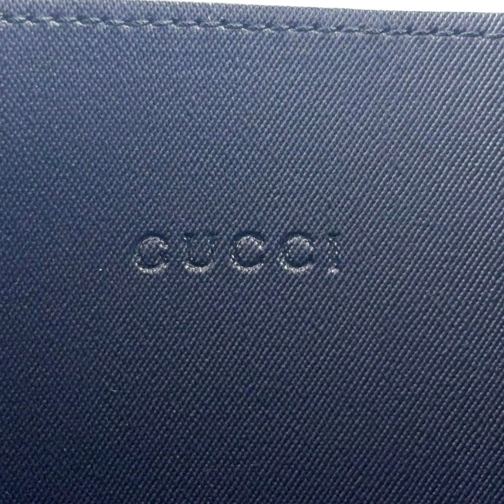 Gucci GG Blue Mus Reversible Leather Navy Beige Tote — view 5