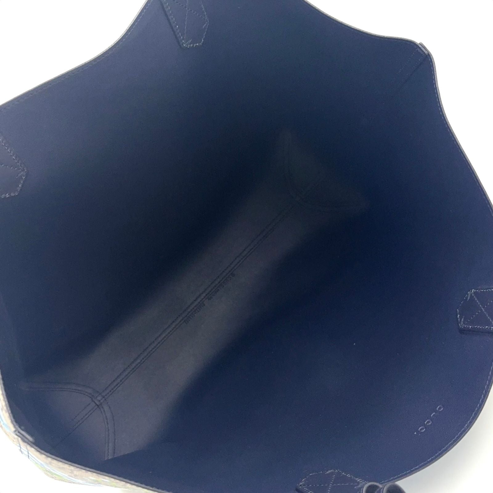Gucci GG Blue Mus Reversible Leather Navy Beige Tote — view 3