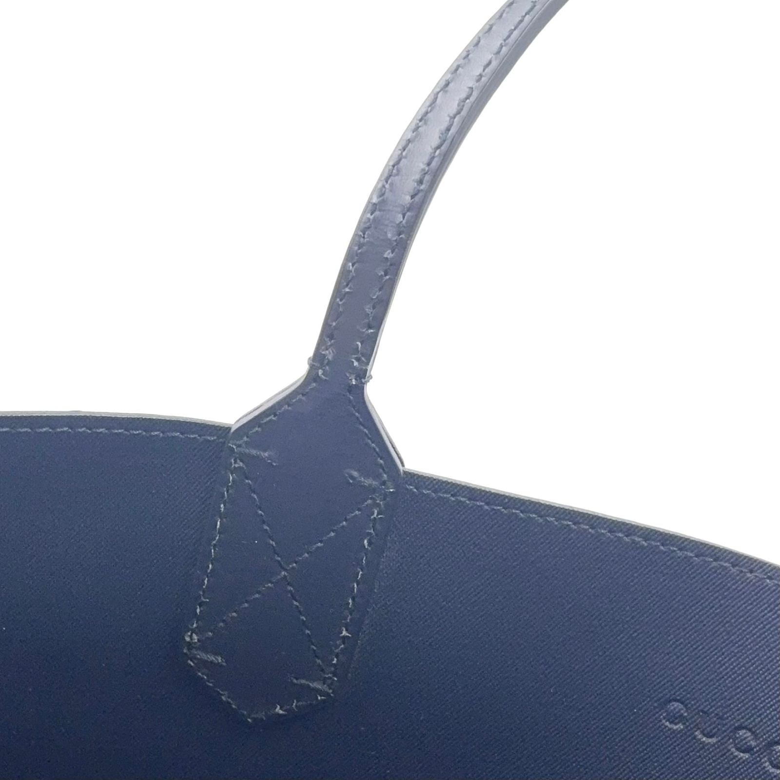 Gucci GG Blue Mus Reversible Leather Navy Beige Tote — view 8