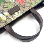 Gucci GG Supreme Tian Leather Brown Beige Tote Silver — view 9
