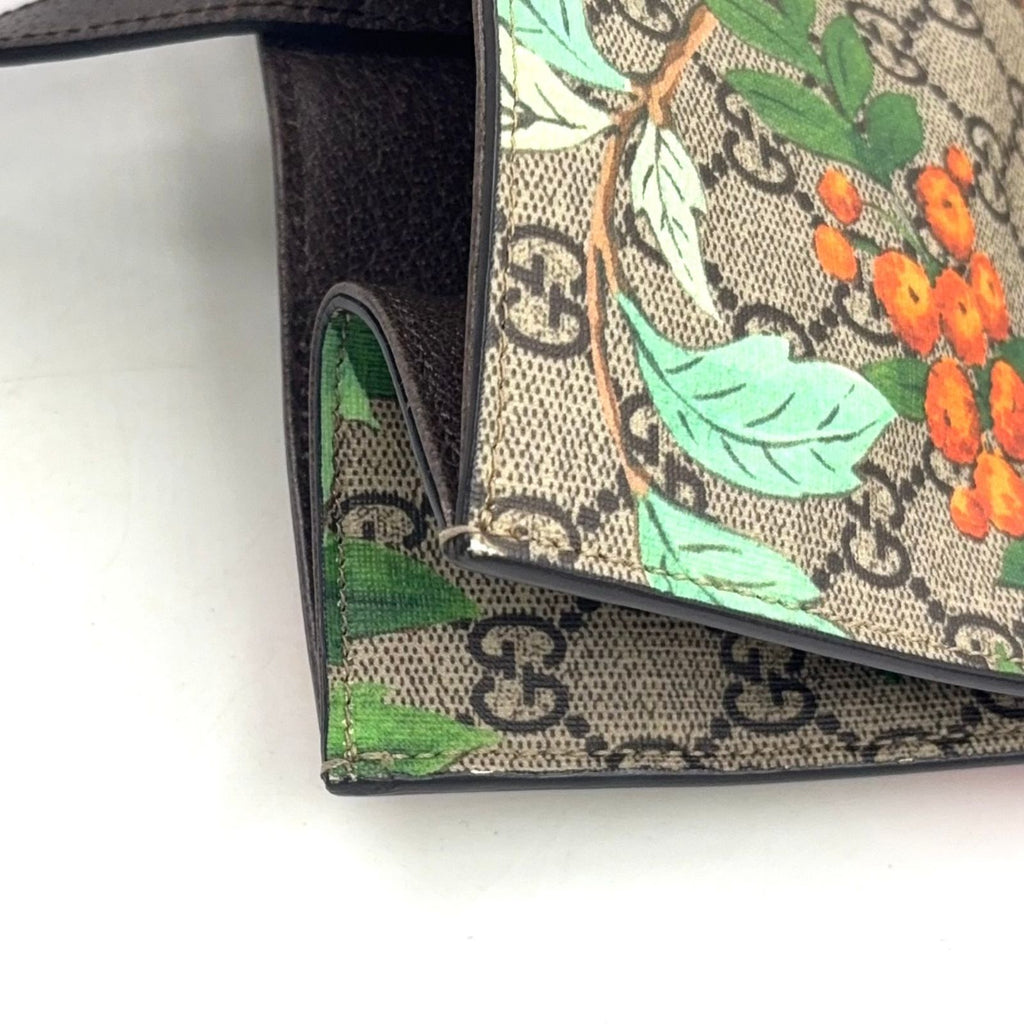 Gucci GG Supreme Tian Leather Brown Beige Tote Silver — view 8