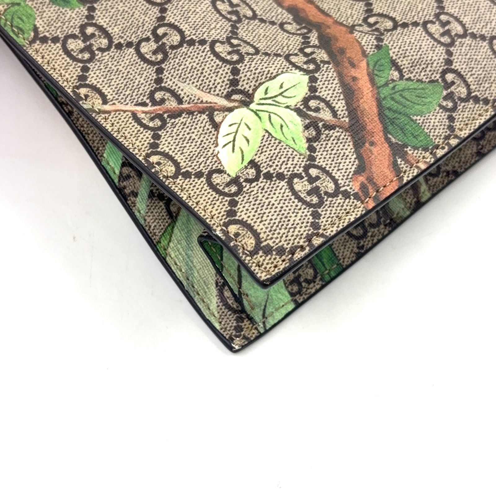 Gucci GG Supreme Tian Leather Brown Beige Tote Silver — view 7