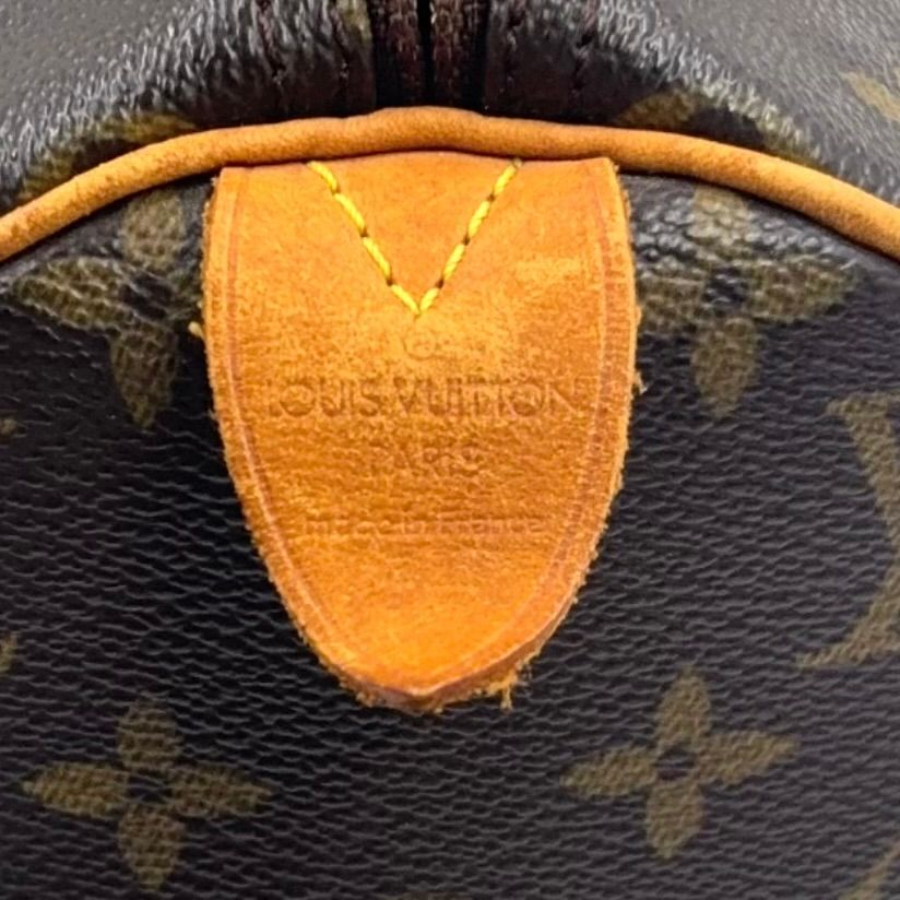 Louis Vuitton Speedy 30 Monogram Leather Brown Light Handbag Gold — view 4