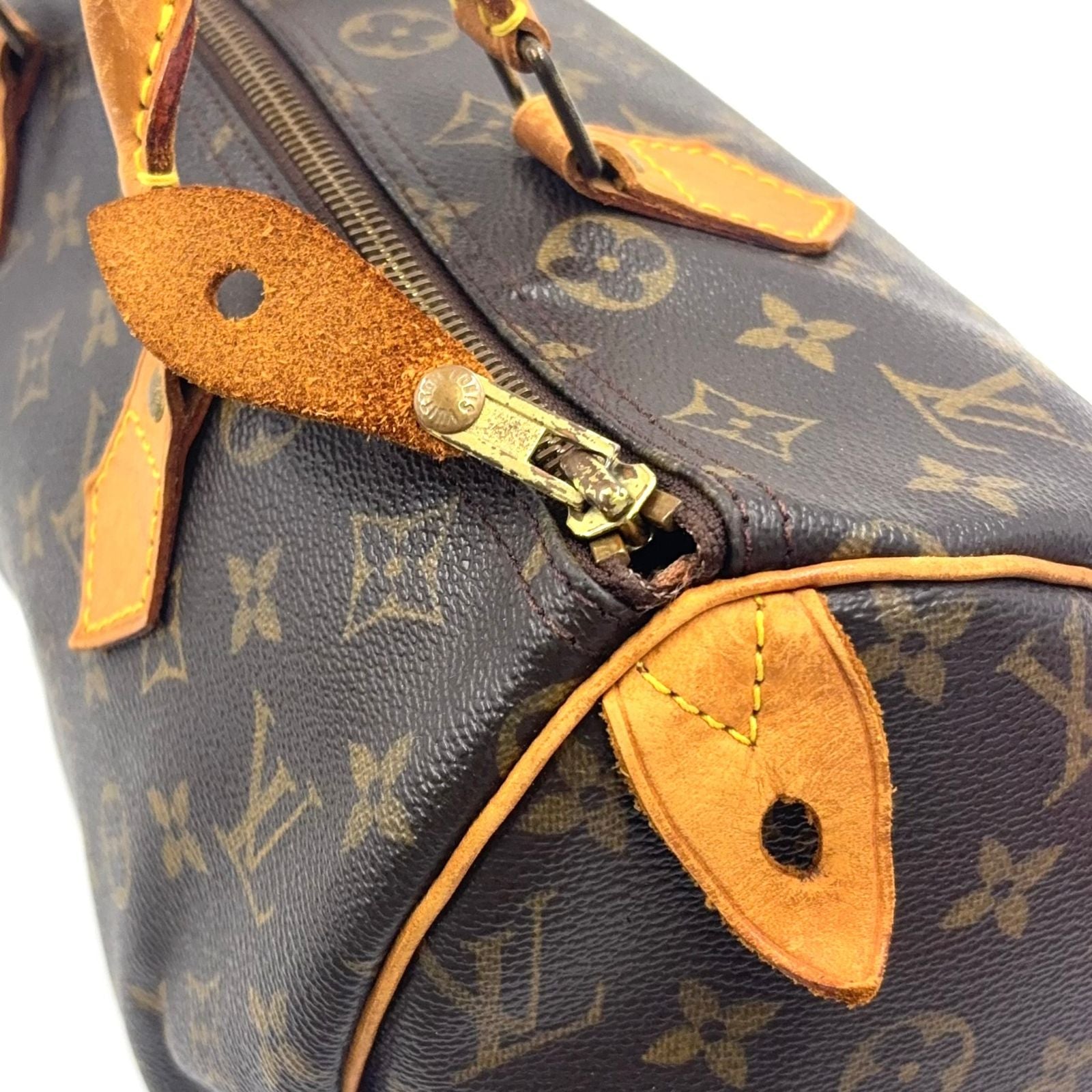 Louis Vuitton Speedy 30 Monogram Leather Brown Light Handbag Gold — view 6