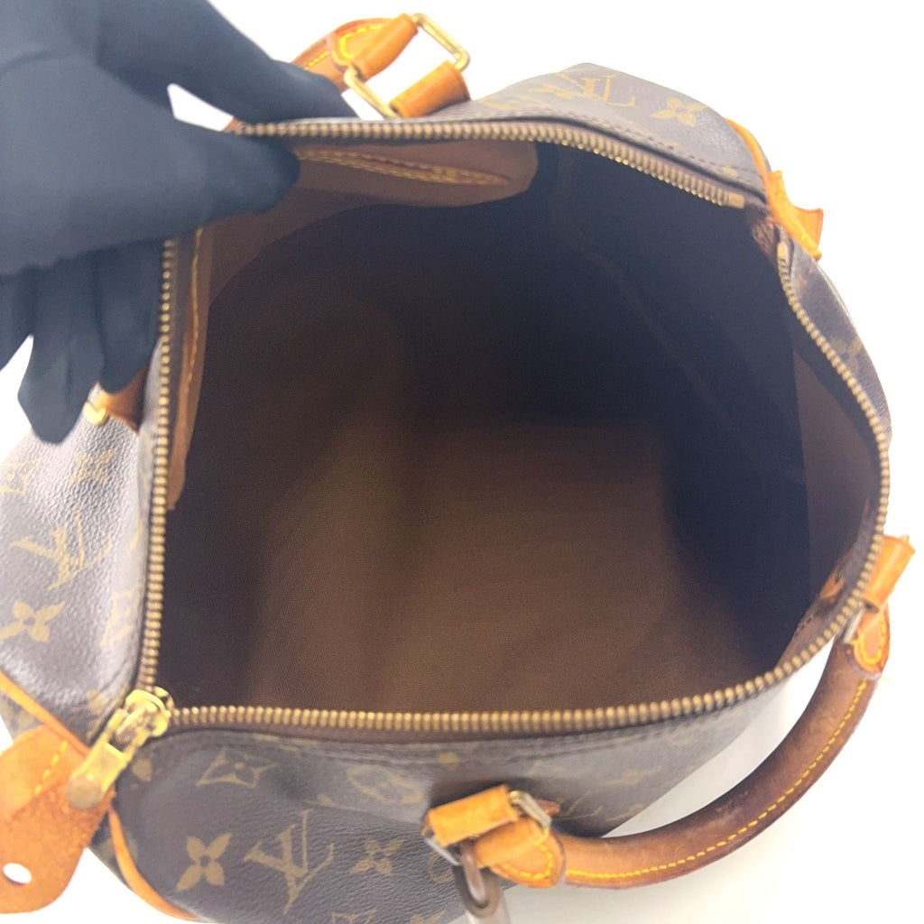 Louis Vuitton Speedy 30 Monogram Leather Brown Light Handbag Gold — view 3