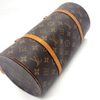 Louis Vuitton Papillon 30 Monogram Pouch Leather Brown Light Handbag Gold — view 5