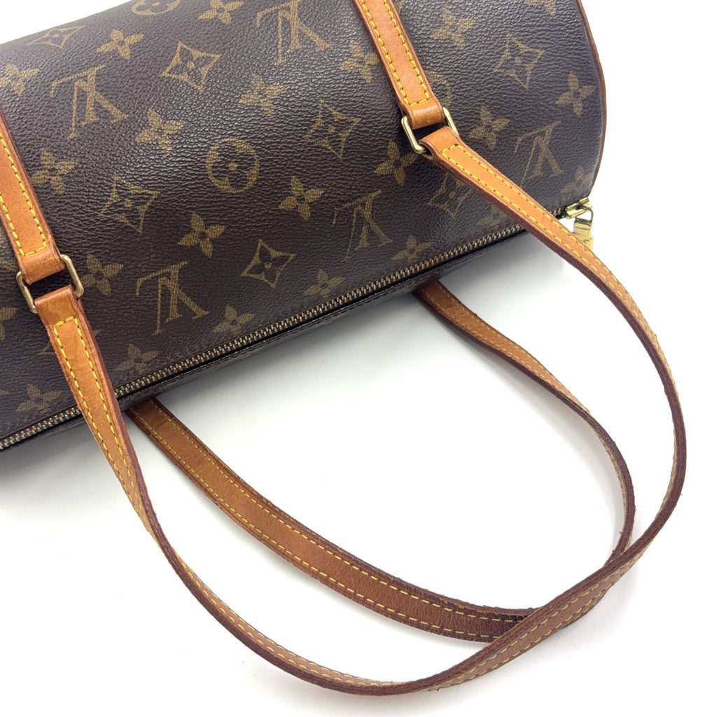 Louis Vuitton Papillon 30 Monogram Pouch Leather Brown Light Handbag Gold — view 7