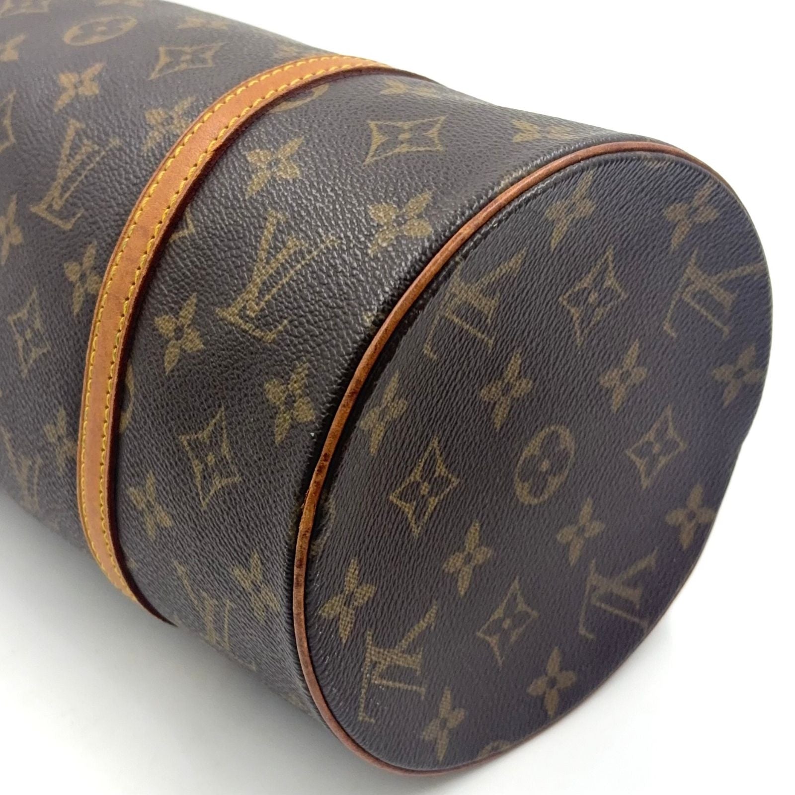 Louis Vuitton Papillon 30 Monogram Pouch Leather Brown Light Handbag Gold — view 6