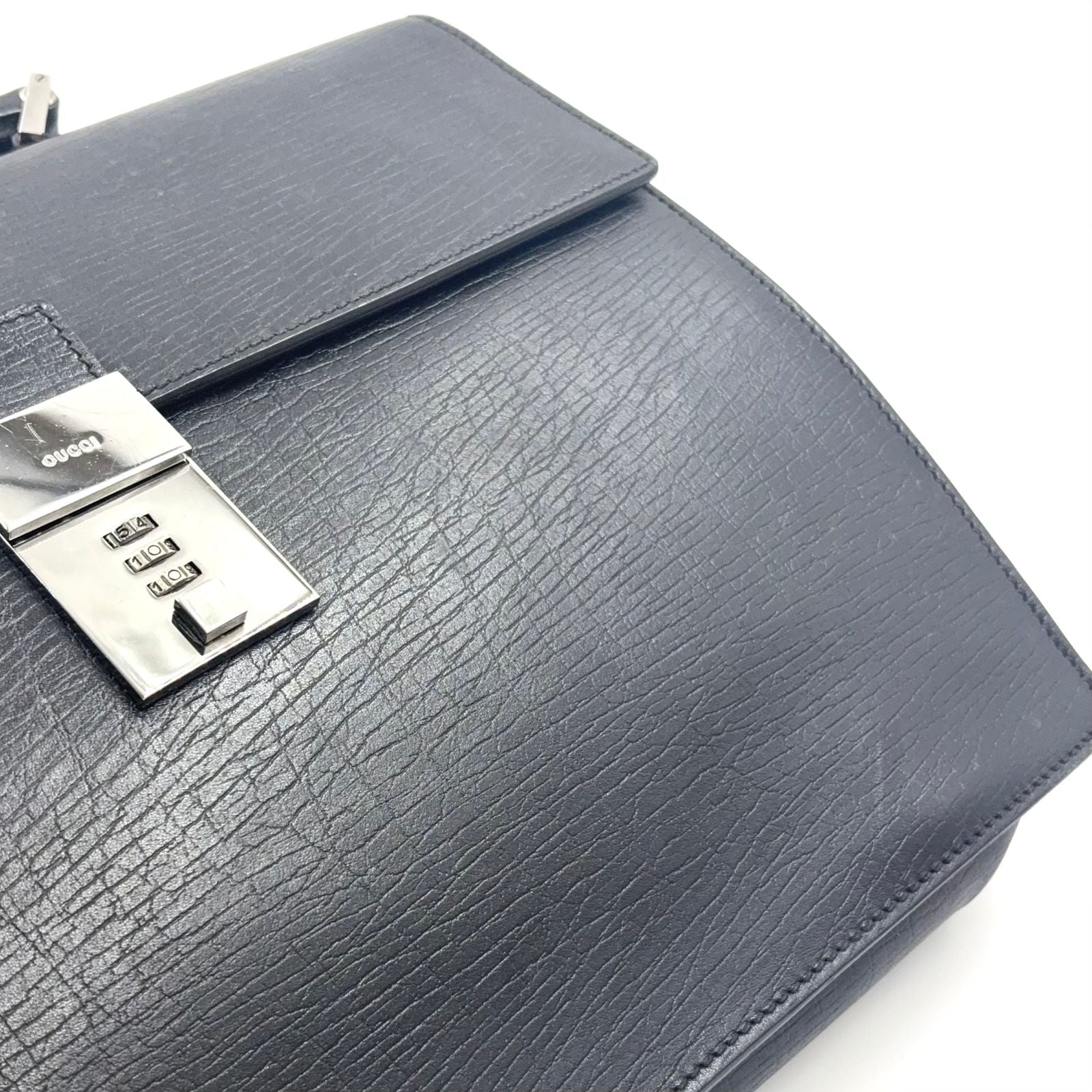 Gucci Guccissima Leather Black Business Bag Silver — view 6