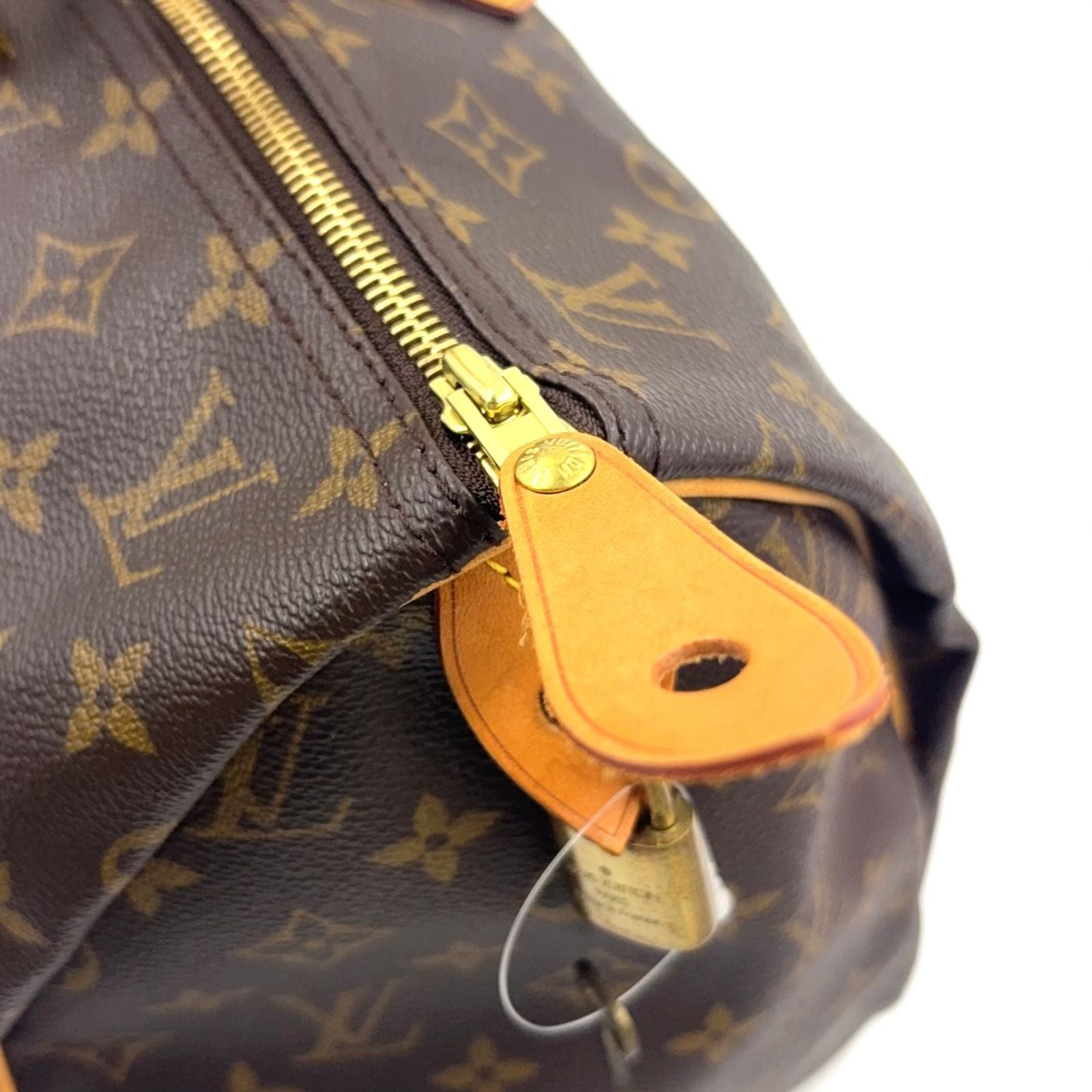Louis Vuitton Speedy 40 Monogram Leather Brown Light Handbag Gold — view 6