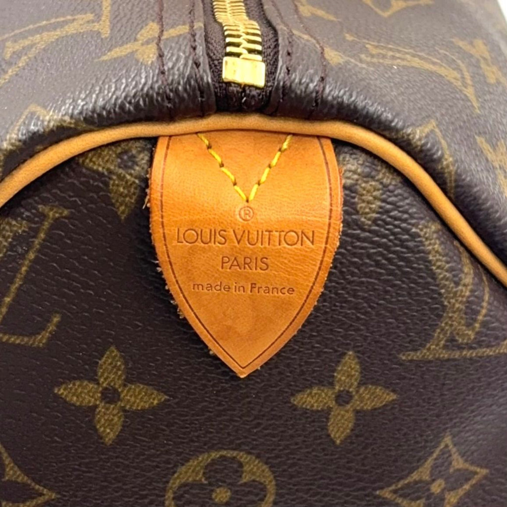 Louis Vuitton Speedy 40 Monogram Leather Brown Light Handbag Gold — view 4