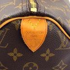 Louis Vuitton Speedy 40 Monogram Leather Brown Light Handbag Gold — view 4