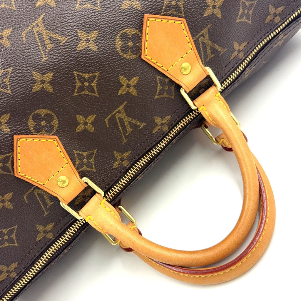 Louis Vuitton Speedy 40 Monogram Leather Brown Light Handbag Gold — view 9