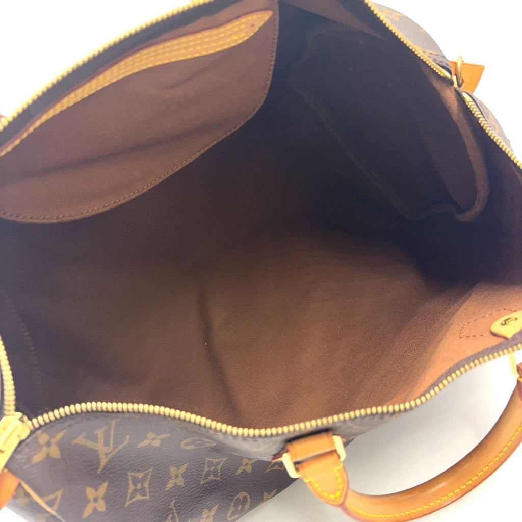 Louis Vuitton Speedy 40 Monogram Leather Brown Light Handbag Gold — view 3