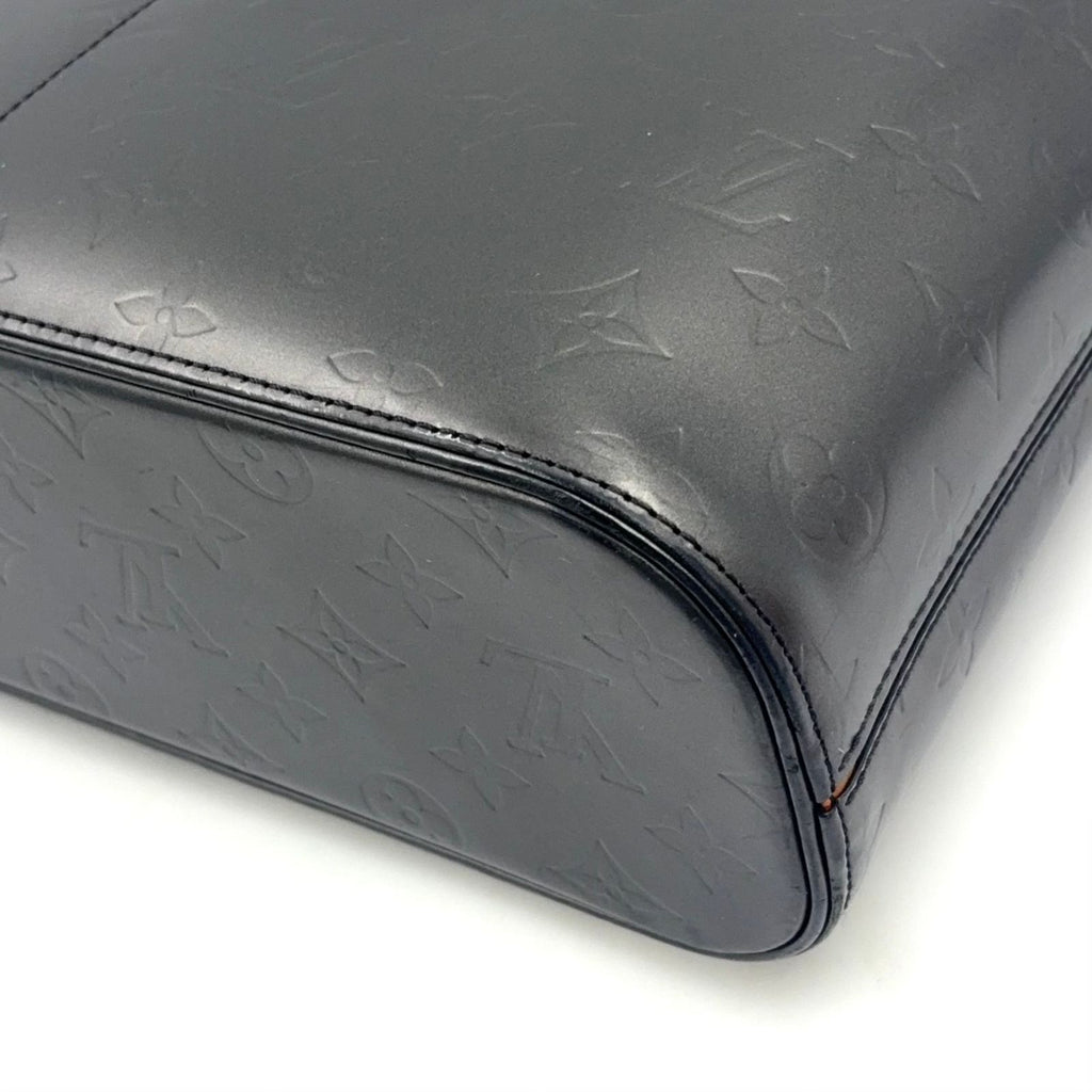 Louis Vuitton Matte Satta Monogram Calfskin Dark Gray Shoulder Bag Silver — view 8