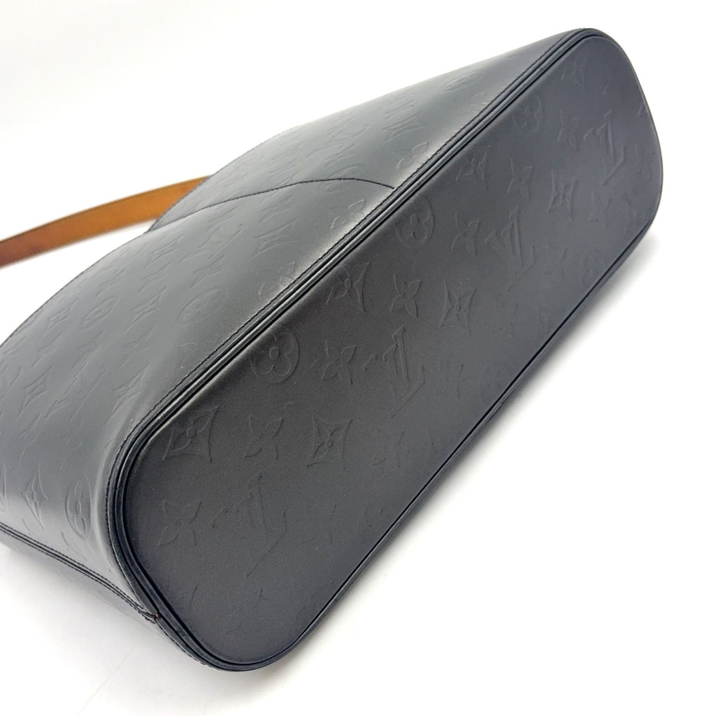 Louis Vuitton Matte Satta Monogram Calfskin Dark Gray Shoulder Bag Silver — view 5