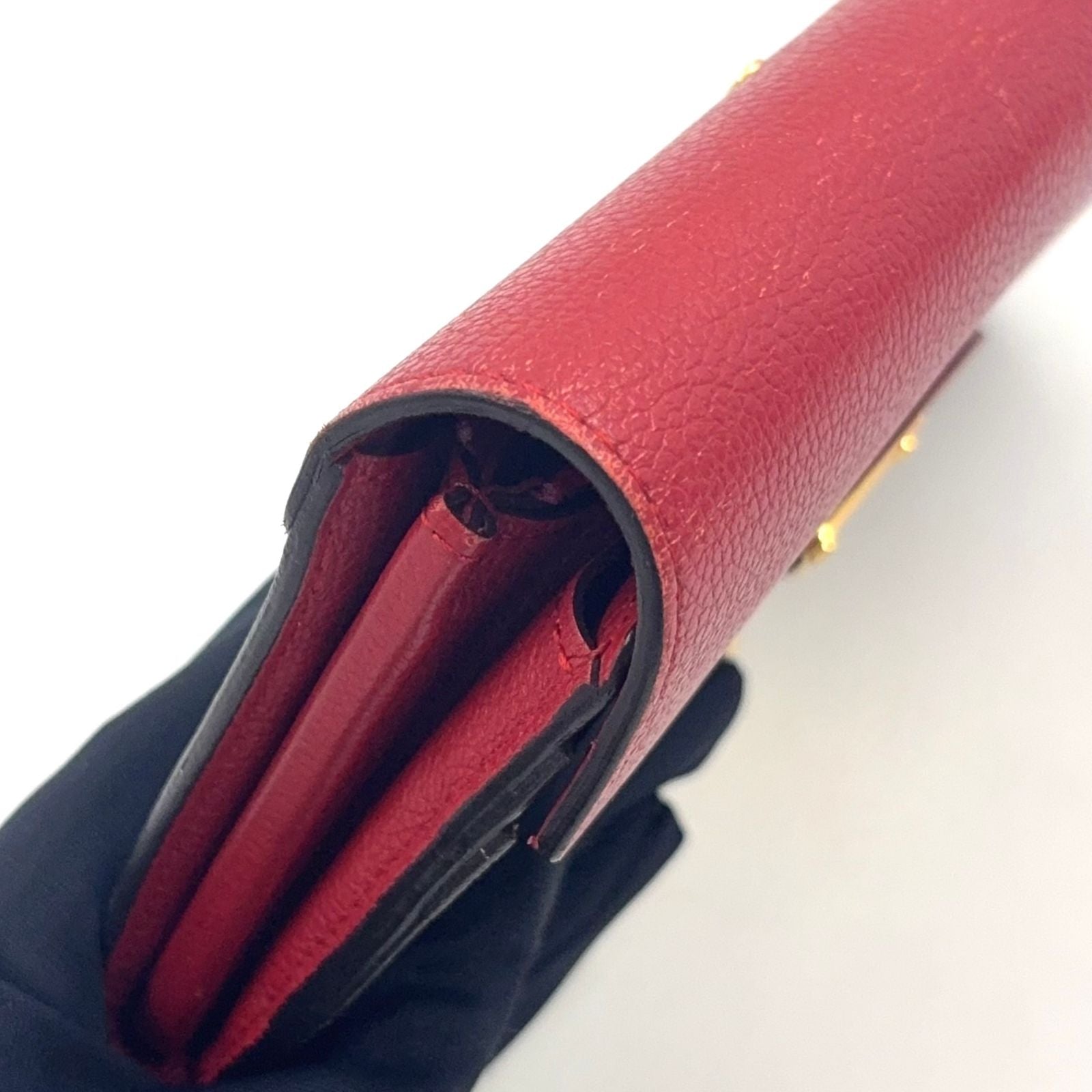 Louis Vuitton Portefeuille Pallas Monogram Initials Leather Brown Red Bifold — view 7