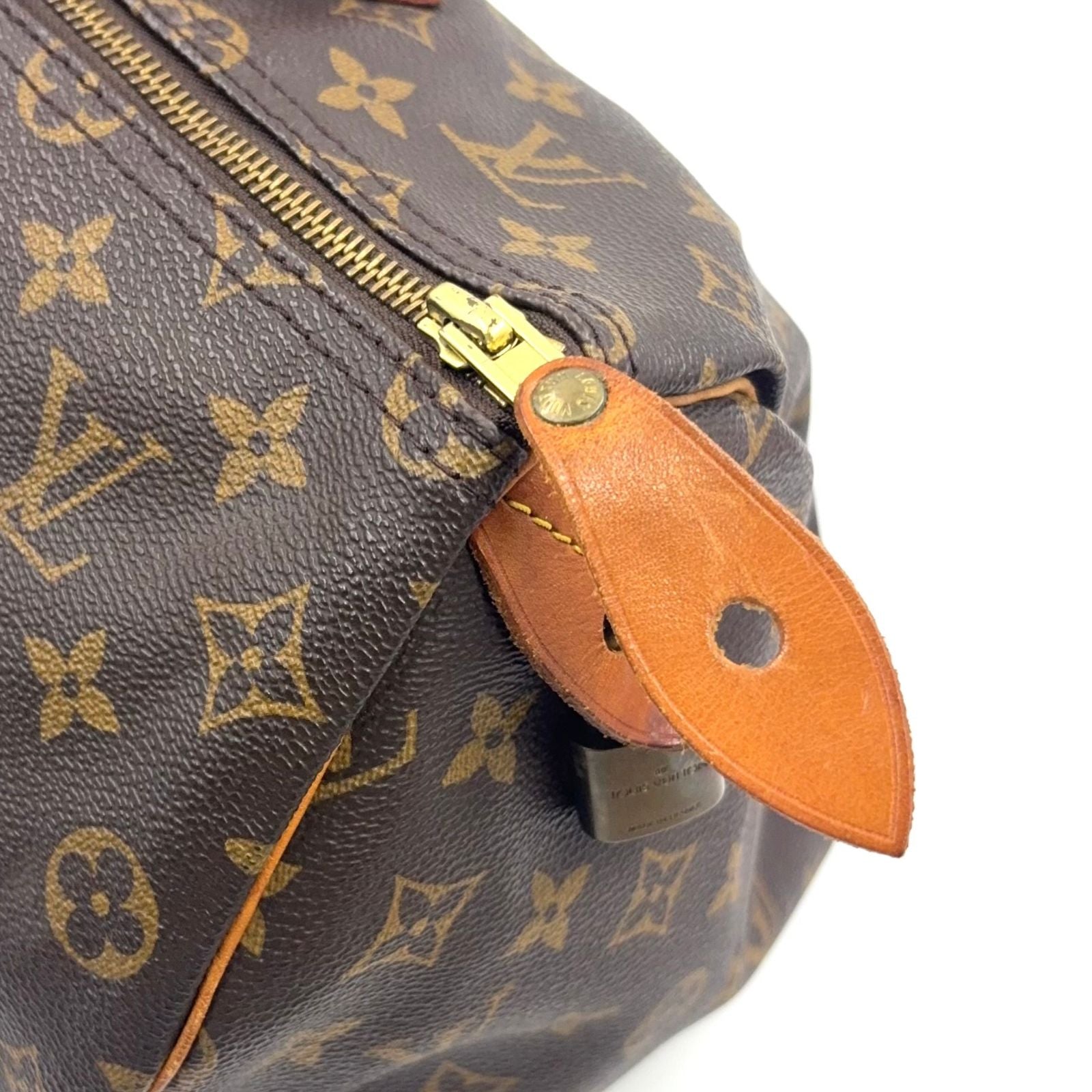 Louis Vuitton Speedy 35 Monogram Leather Brown Light Handbag Gold — view 6