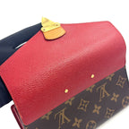 Louis Vuitton Portefeuille Pallas Monogram Initials Leather Brown Red Bifold — view 8