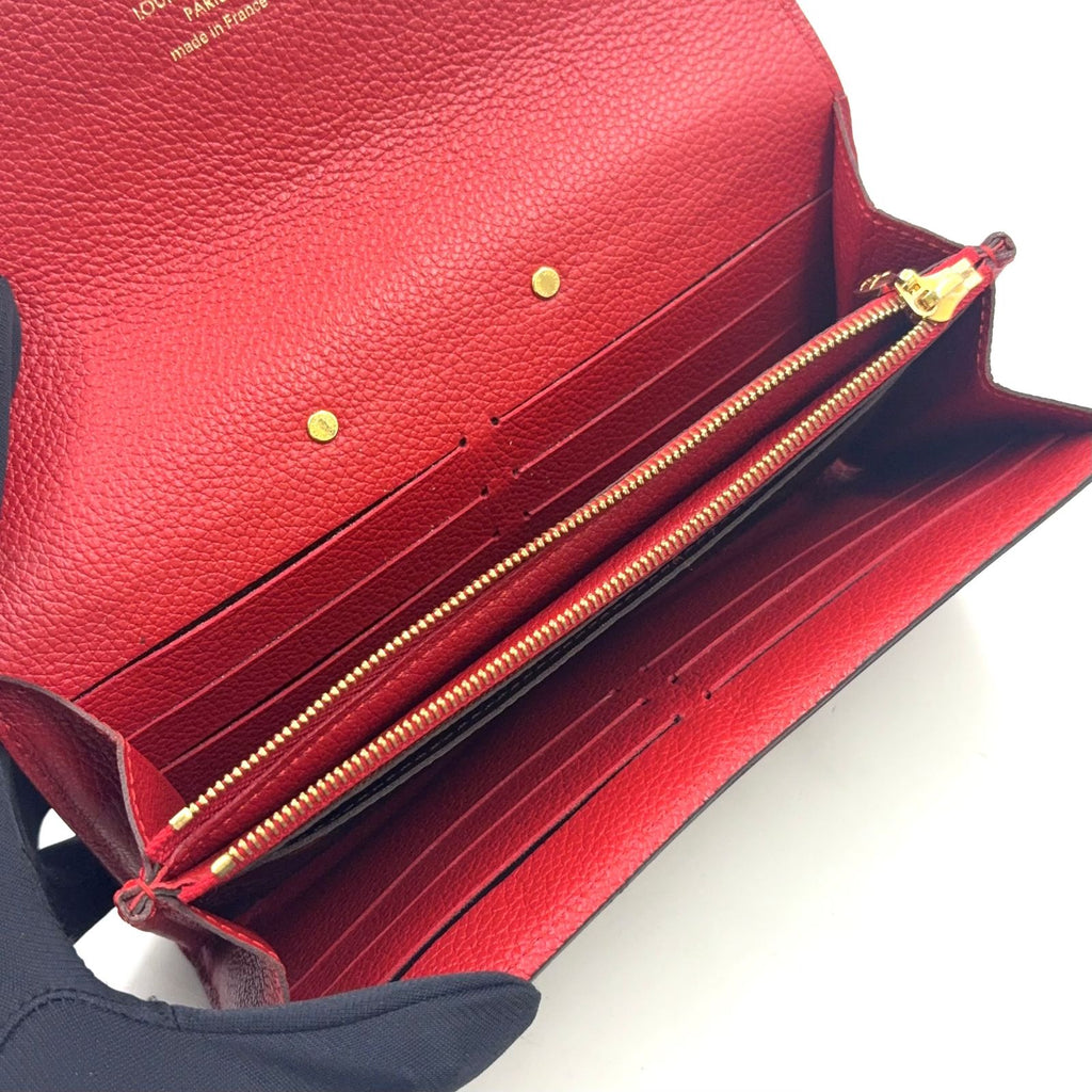 Louis Vuitton Portefeuille Pallas Monogram Initials Leather Brown Red Bifold — view 3