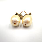 Gucci Bi Interlocking Pearl Metal Faux Color Stone Off White Clear Gold Earrings — view 8