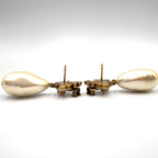 Gucci Bi Interlocking Pearl Metal Faux Color Stone Off White Clear Gold Earrings — view 7