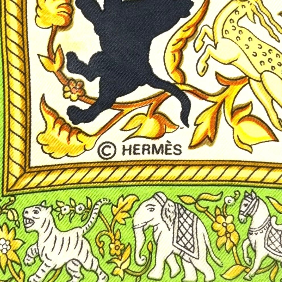Hermes Carre 90 Chasse en Inde Indian Hunting Silk Multicolor Scarf — view 7