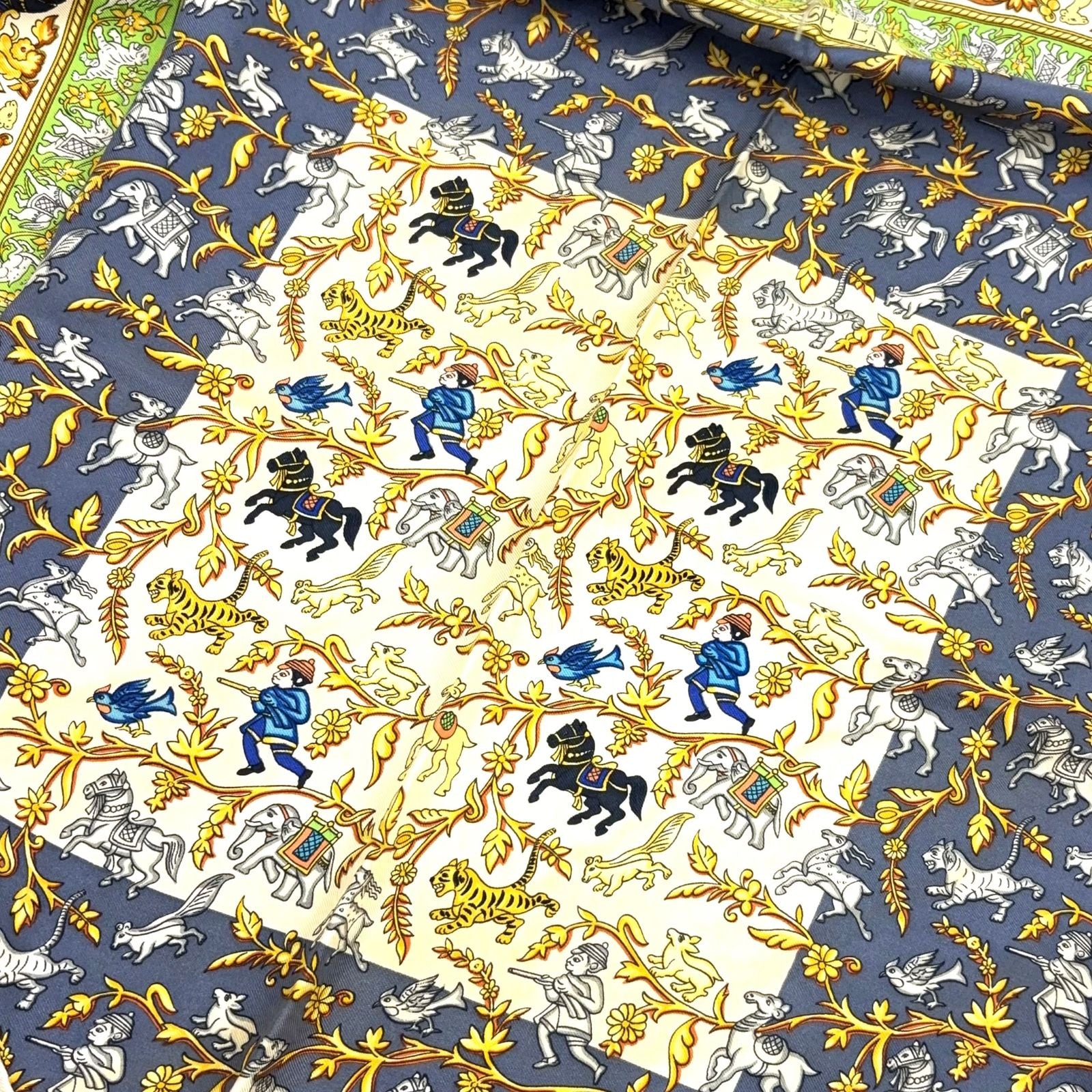 Hermes Carre 90 Chasse en Inde Indian Hunting Silk Multicolor Scarf — view 8