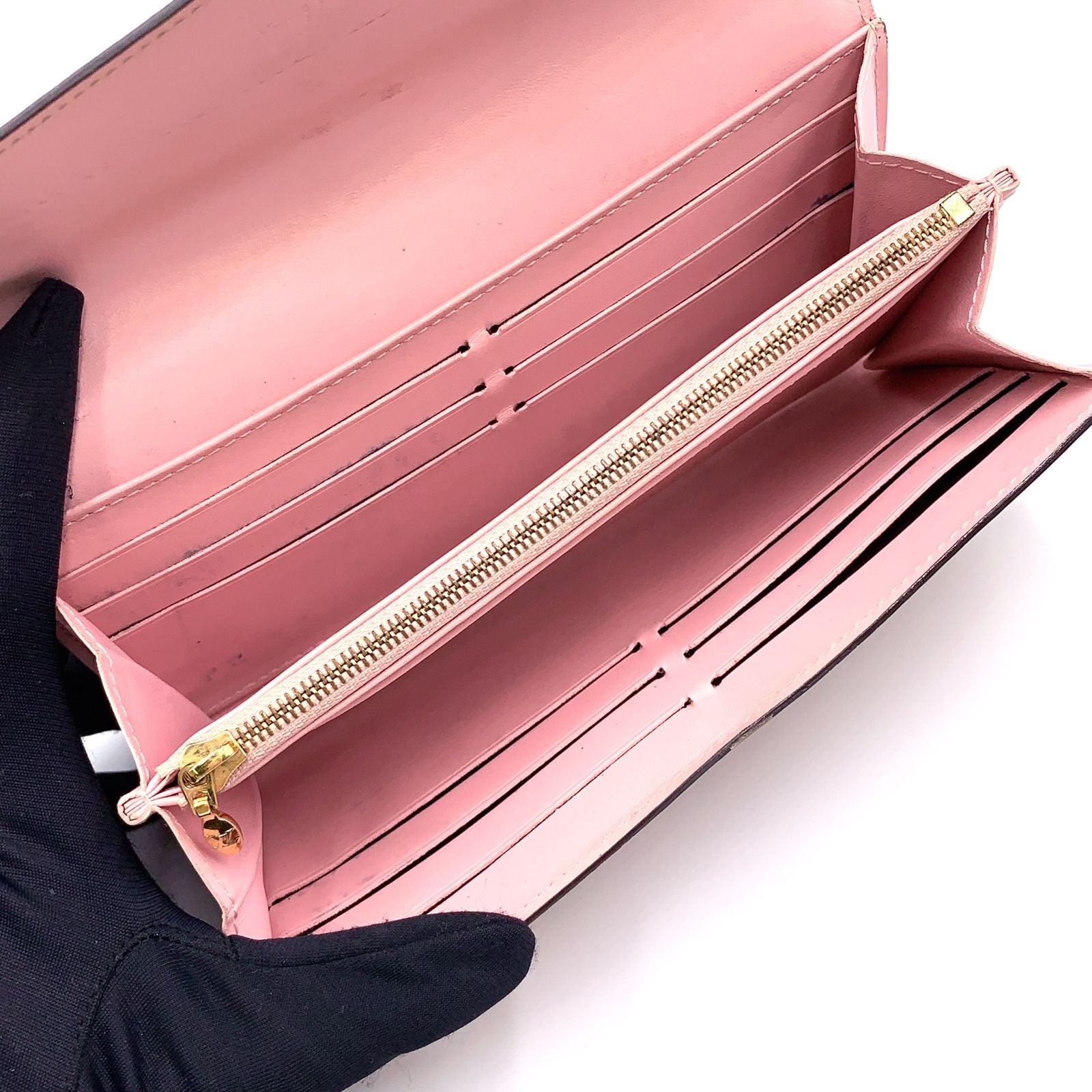 Louis Vuitton Portefeuille Sarah Monogram Vernis Leather Enamel Pink Beige — view 3