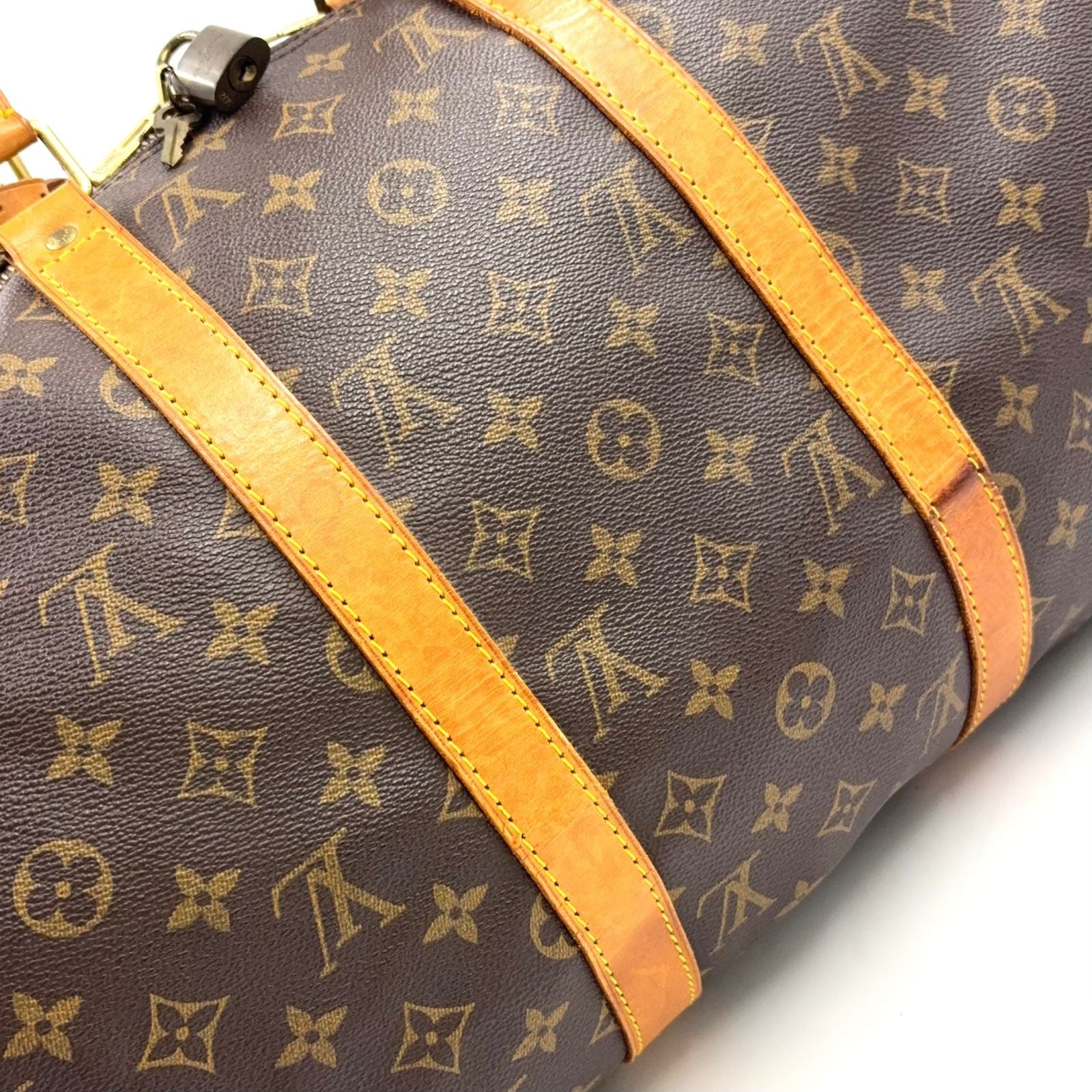 Louis Vuitton Keepall Bandouliere 50 Monogram Leather Brown Light Boston — view 5